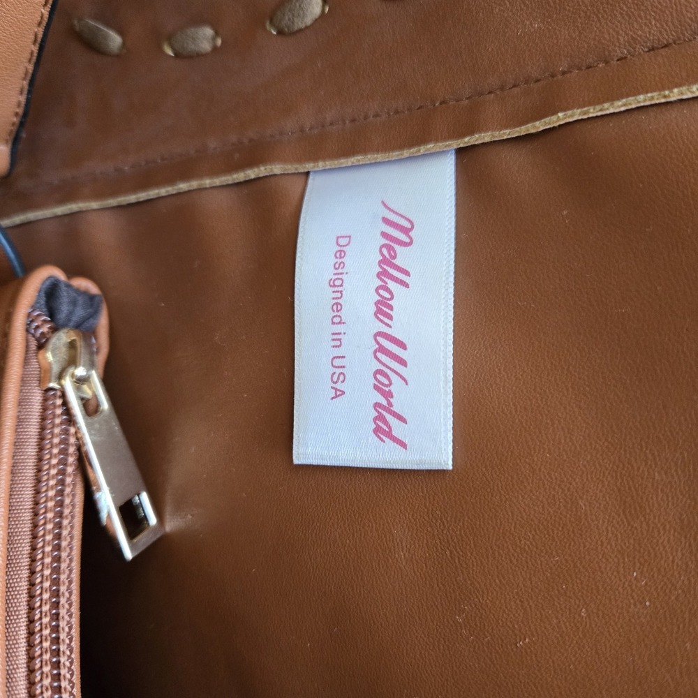 Boho Whipstitch Tassel Tote Camel‎ Pebbled Faux Leather Slouchy Western Chic Bag - Picture 16 of 16
